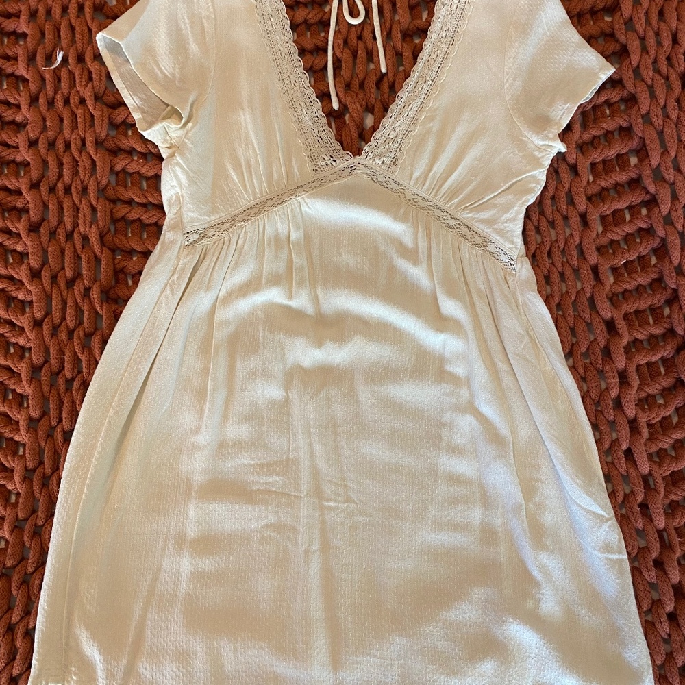Volcom Babydoll Mini Dress Cream Size XS